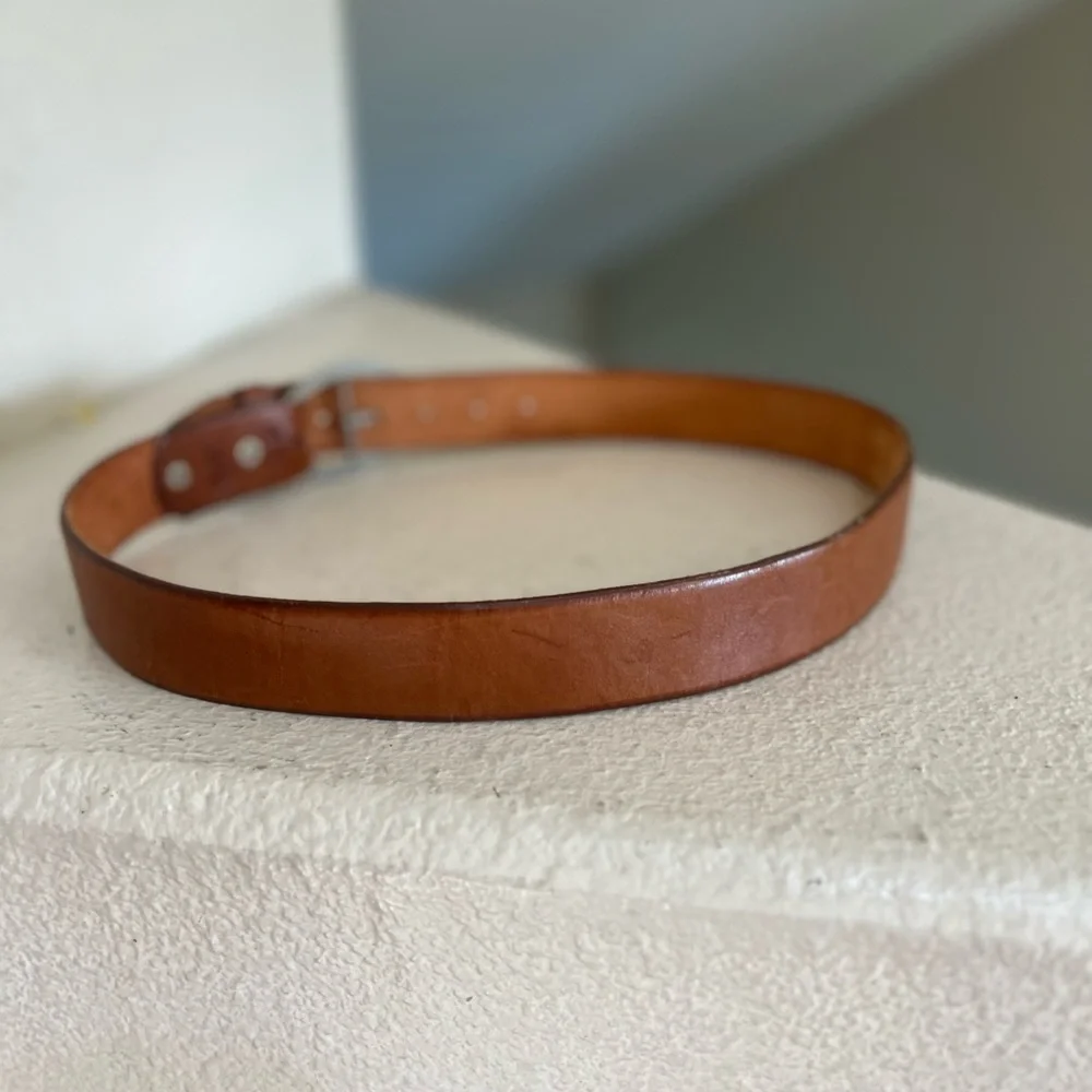 Mexico made brown‎ leather detachable belts sz 32 western work everyday unisex
